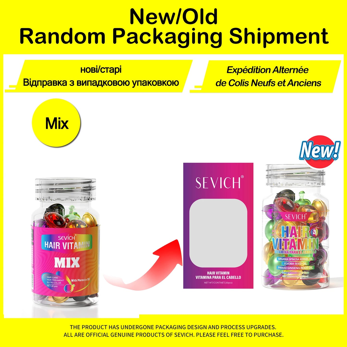 Sevich Mix Hair Vitamin Capsule Hair Treatment Oil Repair Damaged Smooth Hair Care Serum Nourishing Keratin Complex Oil