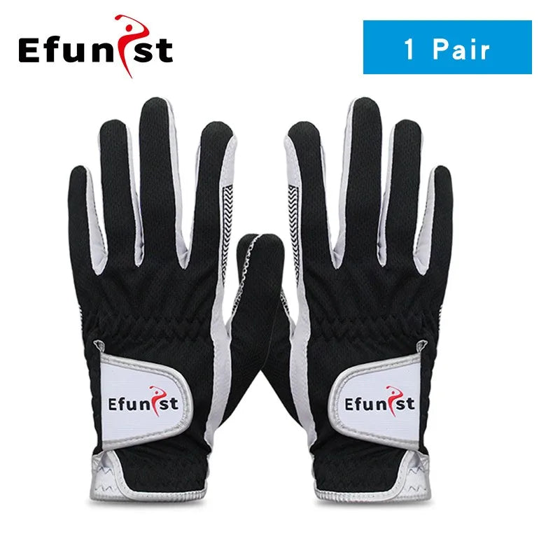 Men's Golf Glove Micro Soft Fiber Breathable 1 Pair or Worn on Left/Right Hand With Magic Tape Elastic band 5 Colors Golf Golves
