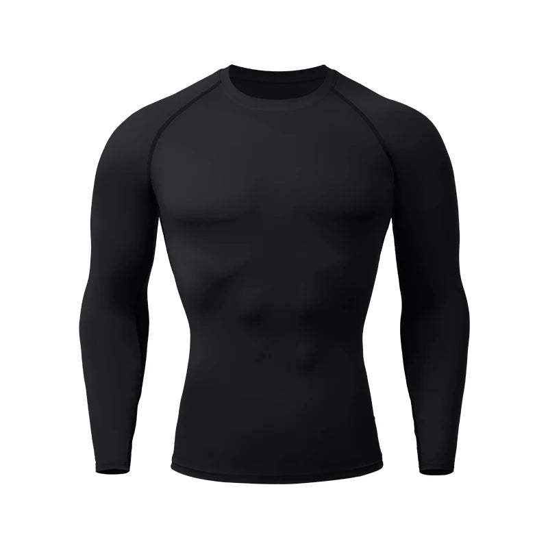 Compression Shirts Men's Rashguard Quick Dry Gym Fitness Shirts Spring Beach Surfing Athletic Sport Running Workout Tops Tees