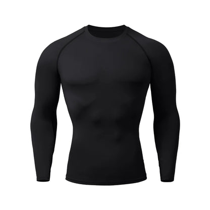 Compression Shirts Men's Rashguard Quick Dry Gym Fitness Shirts Spring Beach Surfing Athletic Sport Running Workout Tops Tees