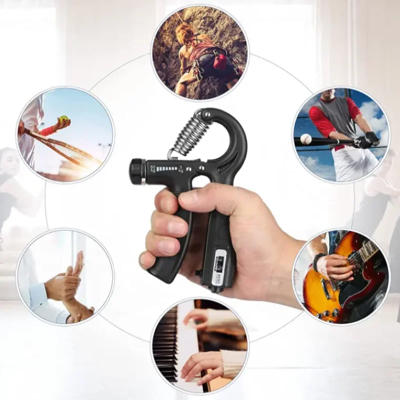 5-60KG Grip Strength Trainer Sport Hand Strengthener Adjustable Forearm Trainer Forearm Finger Exerciser For Muscle Building