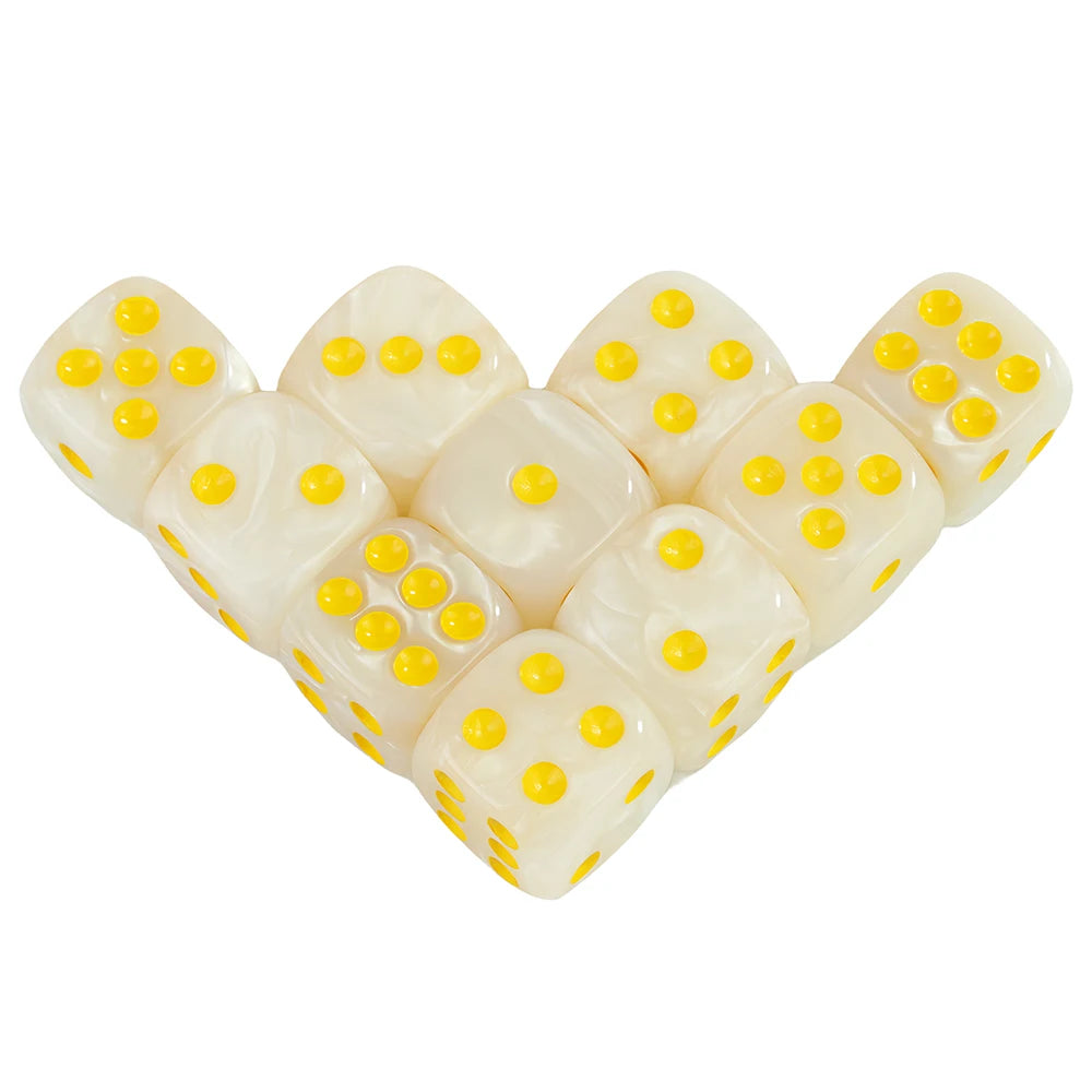 16MM Round Corner Game Dice Set 6-Sided Marble Acrylic Dices for  Tabletop Game Gambling Entertainment Party
