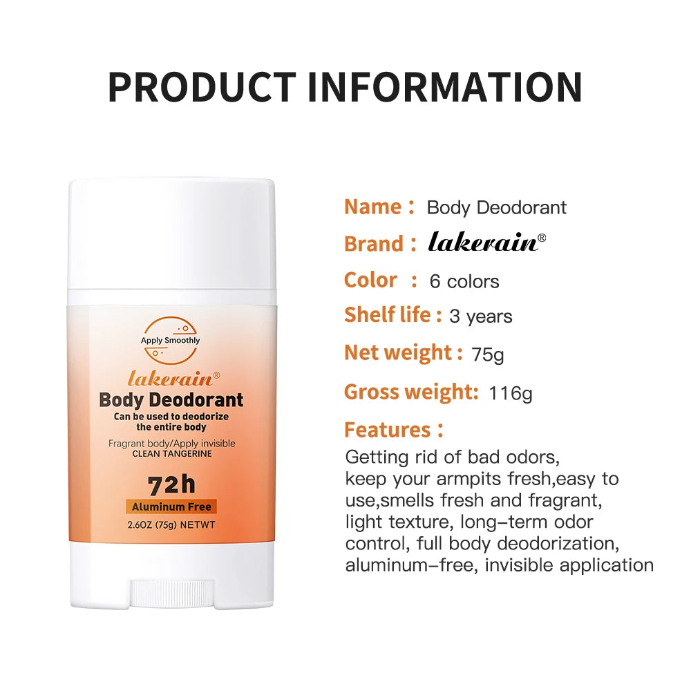 Long-term Fresh Fragrance Whole Body Deodorant Body Balm Deodorant For Men &Women To Remove Body Odor, 72 Hours Of Odor Control