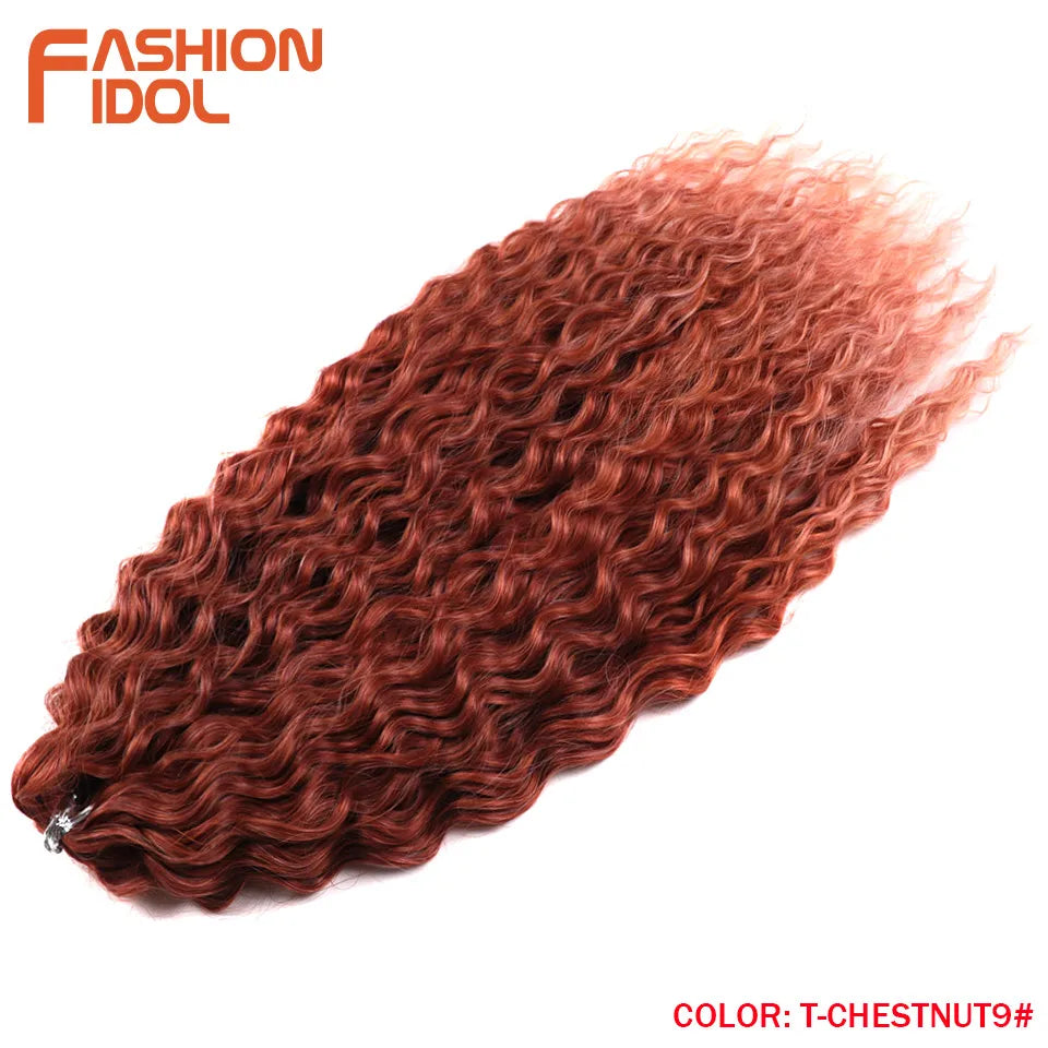 Ariel Hair Synthetic Twist Crochet Curly Hair 24 Inch Water Wave Braid Hair Ombre Blonde Brown Deep Wave Braiding Hair Extension
