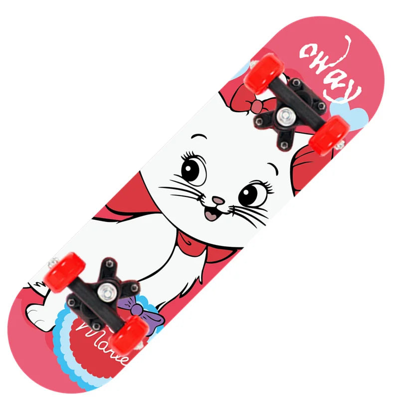 New Cartoon Four-wheel Skateboard Children Beginner Skateboards Maple Wood Deck Skate Board Outdoor Double Rocker Skateboard