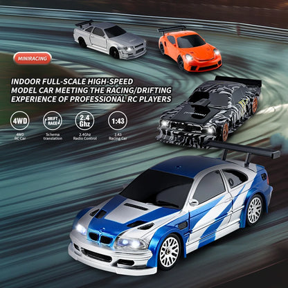 2.4G RC Drift Car 1/43 4WD Remote Control Car High Speed Four Wheel Drive Radio Controlled Mini Racing Car Model Boys Toys Gifts