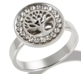 Shiny Crystal High End Non Tarnish Fashion Geometric Open Gold Plated Stainless Steel Rings for Women Wedding Ring Jewelry Gifts