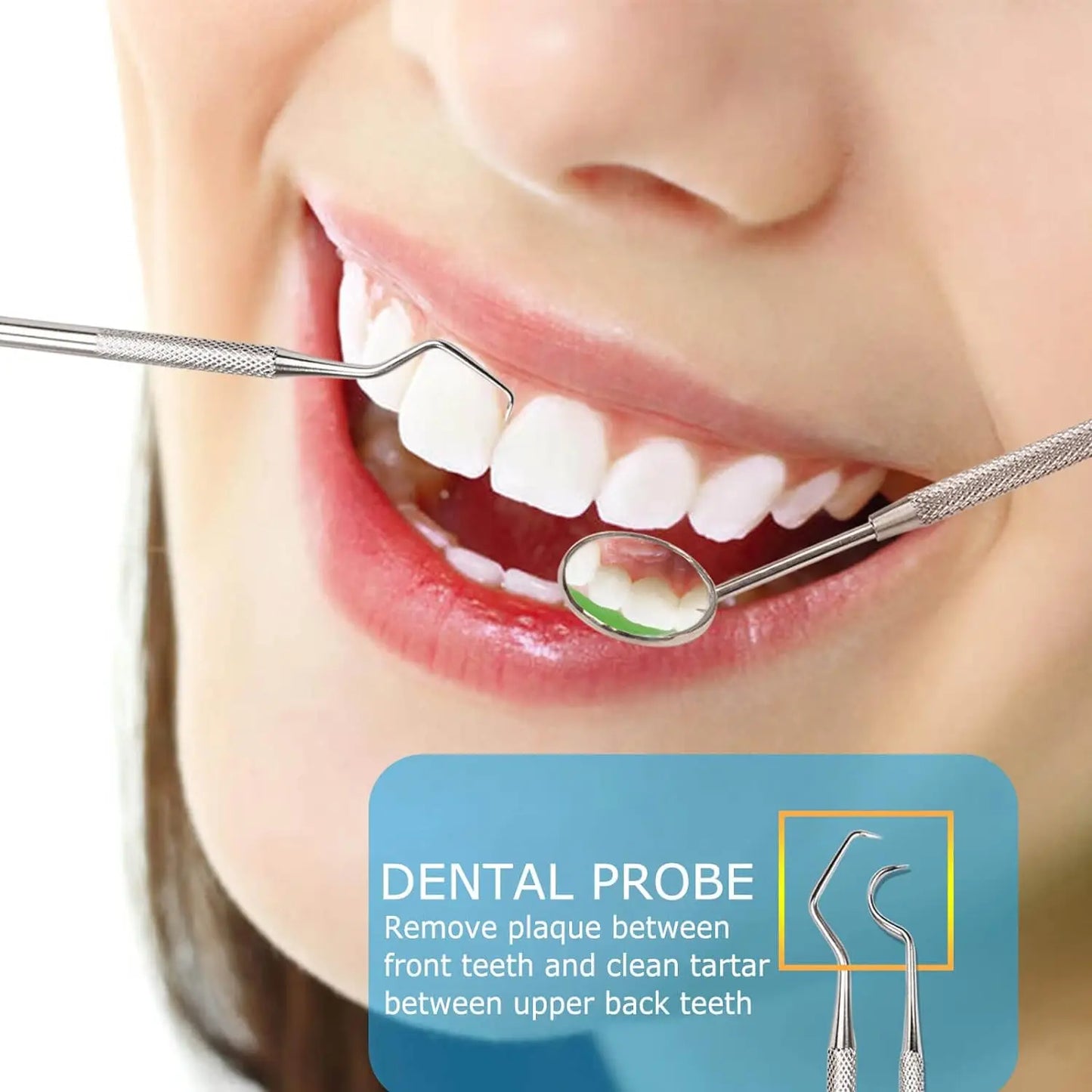 Dental Tool Set Dental Mirrors Oral Scope Tweezers 3pcs Stainless Steel Teeth Cleaning Tool Oral Dental Cleaning Kit Dentist