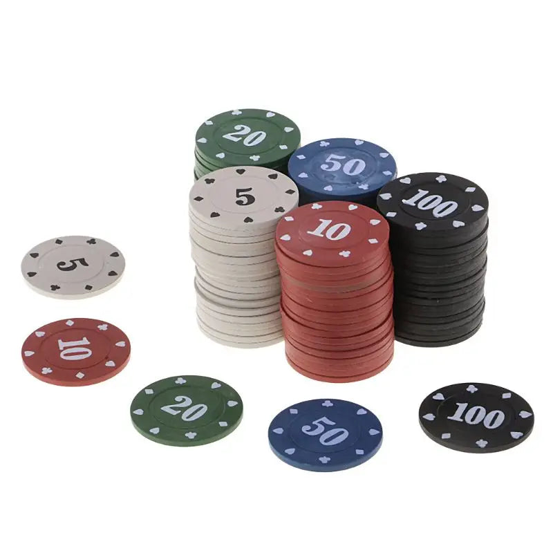 100Pcs Round Plastic Chips Casino Card Game Baccarat Counting Accessories Entertainment Chip Entertainment