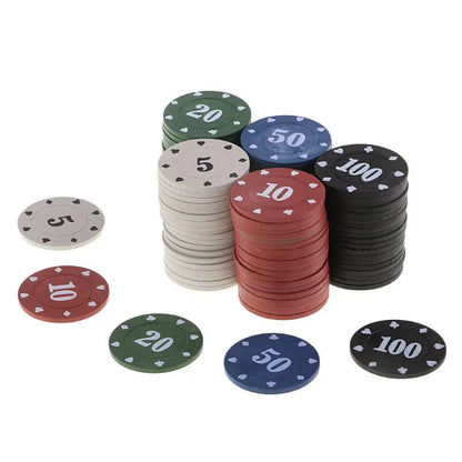 100Pcs Round Plastic Chips Casino Card Game Baccarat Counting Accessories Entertainment Chip Entertainment