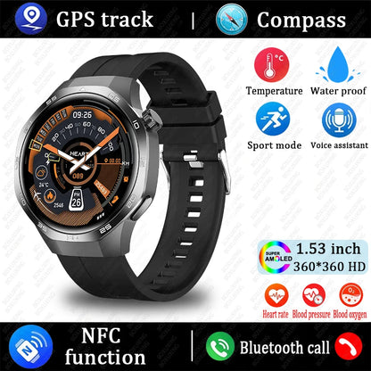 2025 New Watch 5 MAX Smart Watch HD AMOLED Screen NFC GPS Tracker Bluetooth Call Waterproof Sports Health Smartwatch Men Women