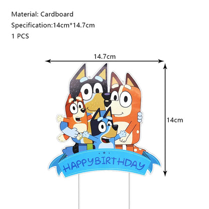 New Bluey Birthday Party Decoration Latex Balloons Bingo Aluminum Film Balloon Disposable Tableware Kids Event Supplies Backdrop