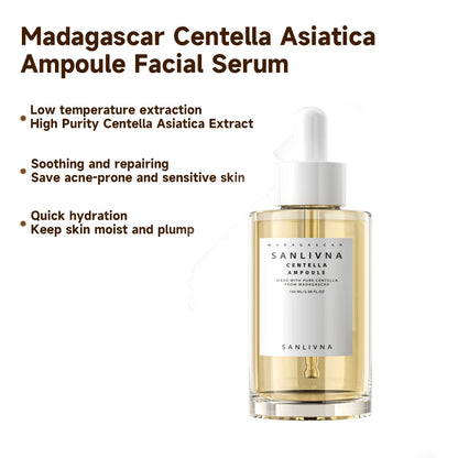 Madagascar Centella Asiatica Ampoule Facial Serum , Prone and Sensitive Skin  Moisturizing Skin Firming Korean Glass Skin car