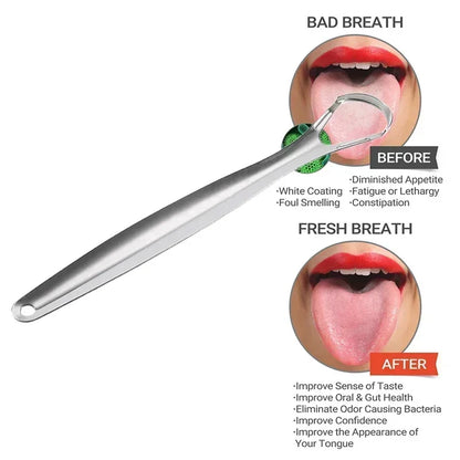 1/2/3Pcs Reusable Stainless Steel Useful Tongue Scraper Cleaner Fresh Breath Cleaning Coated Tongue Oral Hygiene Care Tools