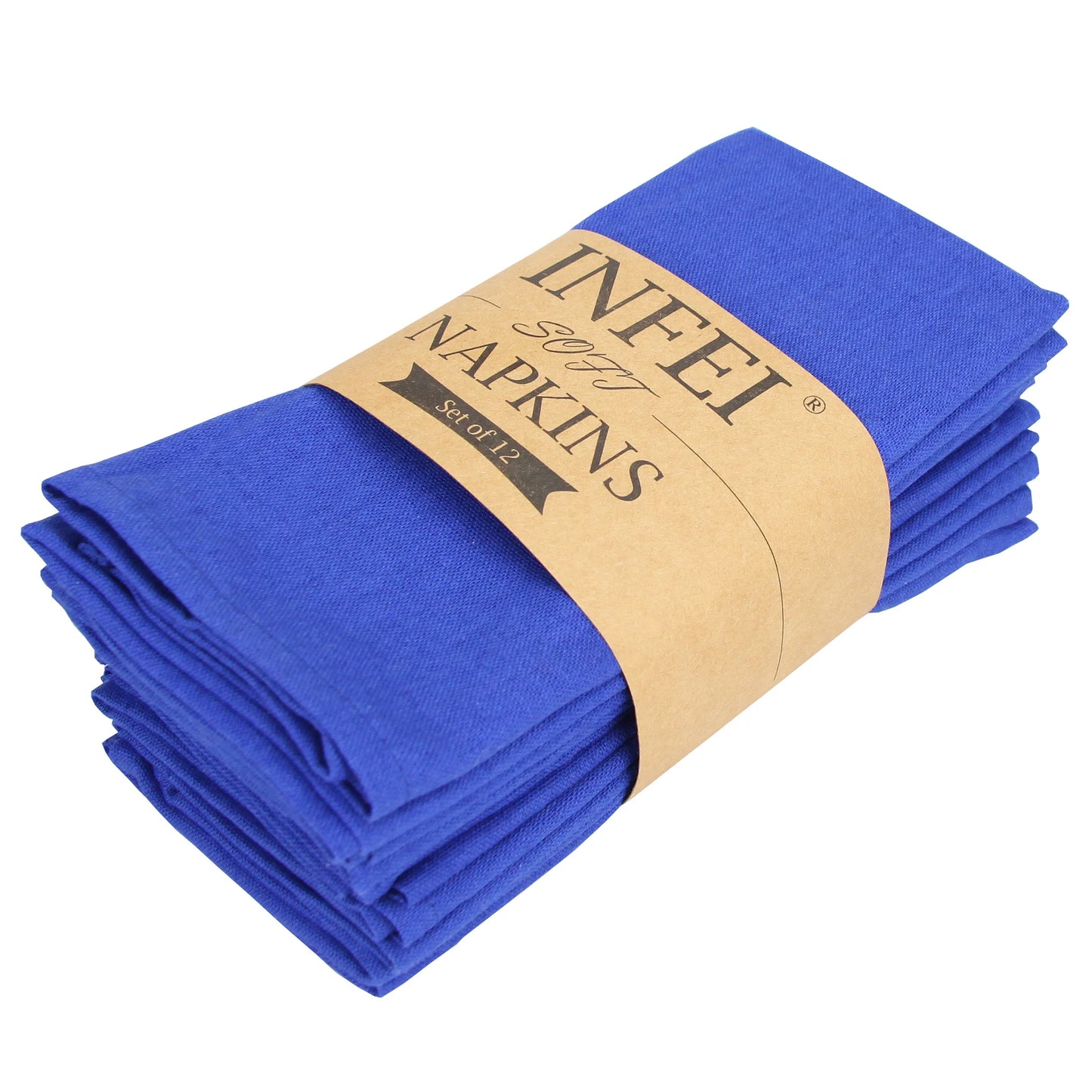 Set of 12 PCS 40x40cm Cotton Linen Blended Cloth Napkins Placemats Soft Dining Table Tea Towels For Home & Events Use