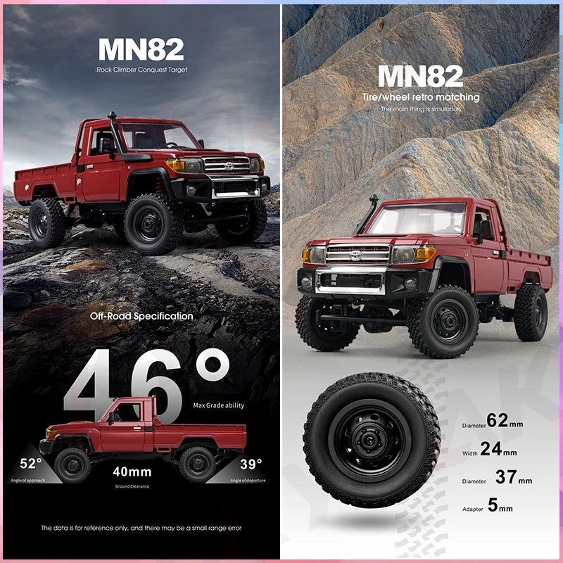 1:12 Rc Car Skymaker Mn Model Mn82 Retro Full-scale Simulation LC79 RTR 2.4g 4WD 280 Motor Remote Control RC Truck Model Car Toy