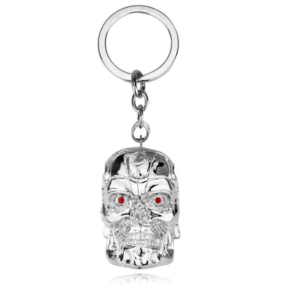 Vintage Charm Terminator Skull Head Keychain Men Women Fashion Pendant Keyring Jewelry Car Key Accessories Gifts New