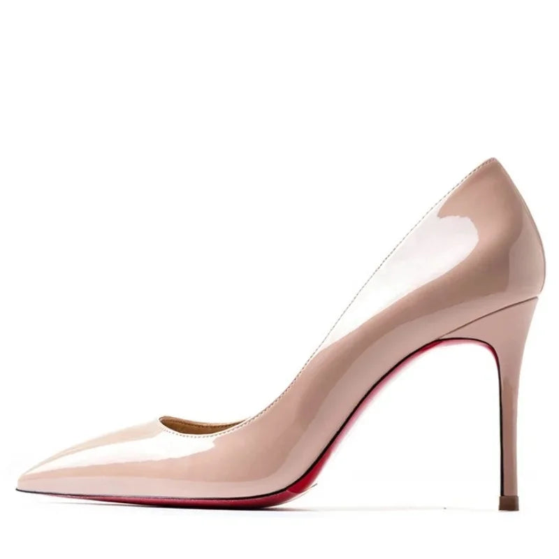 Heels For women 2025 Trend Leather Luxury Red Bottom High Heels 12cm Pointed Toe Stiletto Pumps Elegant Sexy Party Wedding Shoes