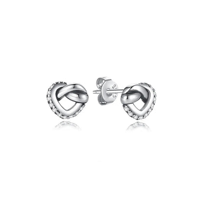 Original 925 Sterling Silver Earrings 2025 Stud Hoop Crystal Earings For Women Rose Gold Crown Heart Infinity Bee Earing Jewelry