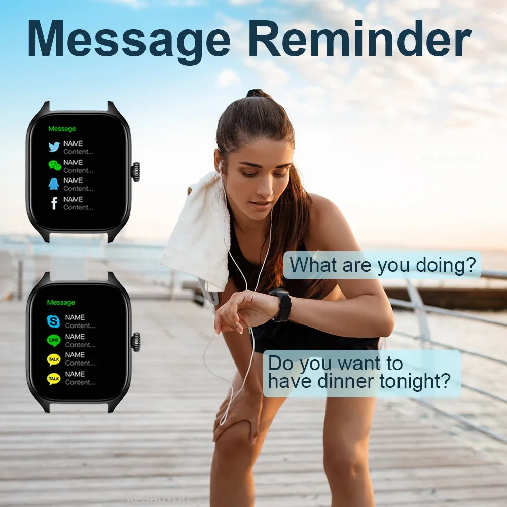 KESHUYOU H9 2025 Smart Watch 2.01-inch HD Display Receive Make Calls Message Preview Sport Mode Weather Forecast Smart Watch