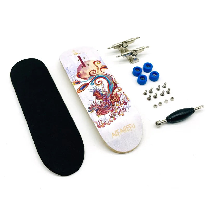 Creative Mini Finger Skateboard Fingerboard Colourful Skatepark Maple Double Rocker Sport Bearings and Palm Slide Board