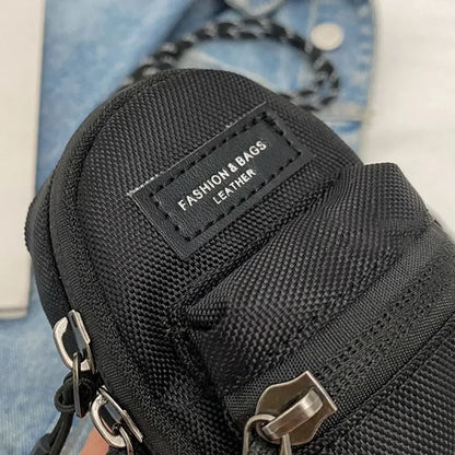 Mini Coin Purses Men Women Couples Crossbody Bag Portable Wallets Earphone Key Shoulder Bags Hip Hop Casual All-match Newest