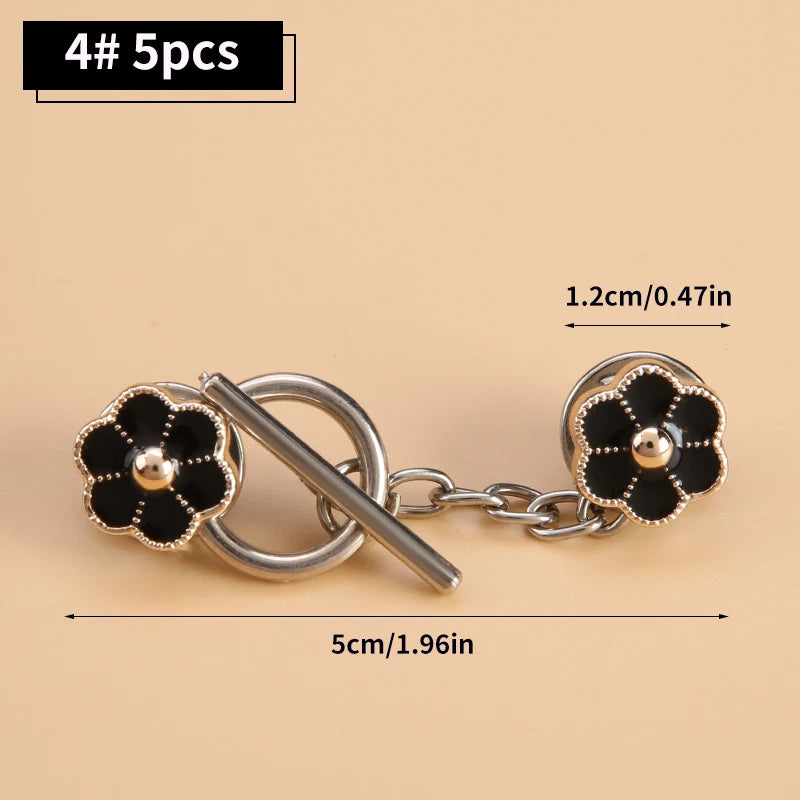 5sets Metal OT Button Up Clothes With No Sewing, Mother Button Up, Coat, Sweater, Cardigan, Women's Decorative Brooch Button