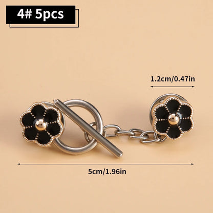 5sets Metal OT Button Up Clothes With No Sewing, Mother Button Up, Coat, Sweater, Cardigan, Women's Decorative Brooch Button