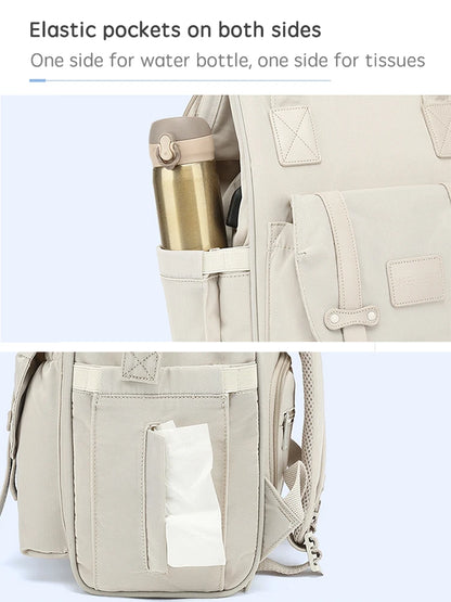 PANGDUBE Baby Nappy Bag with 2pcs Stroller Hooks Mummy Bag Backpack Waterproof Outdoor Travel Mommy Maternity Bag for Baby Stuff