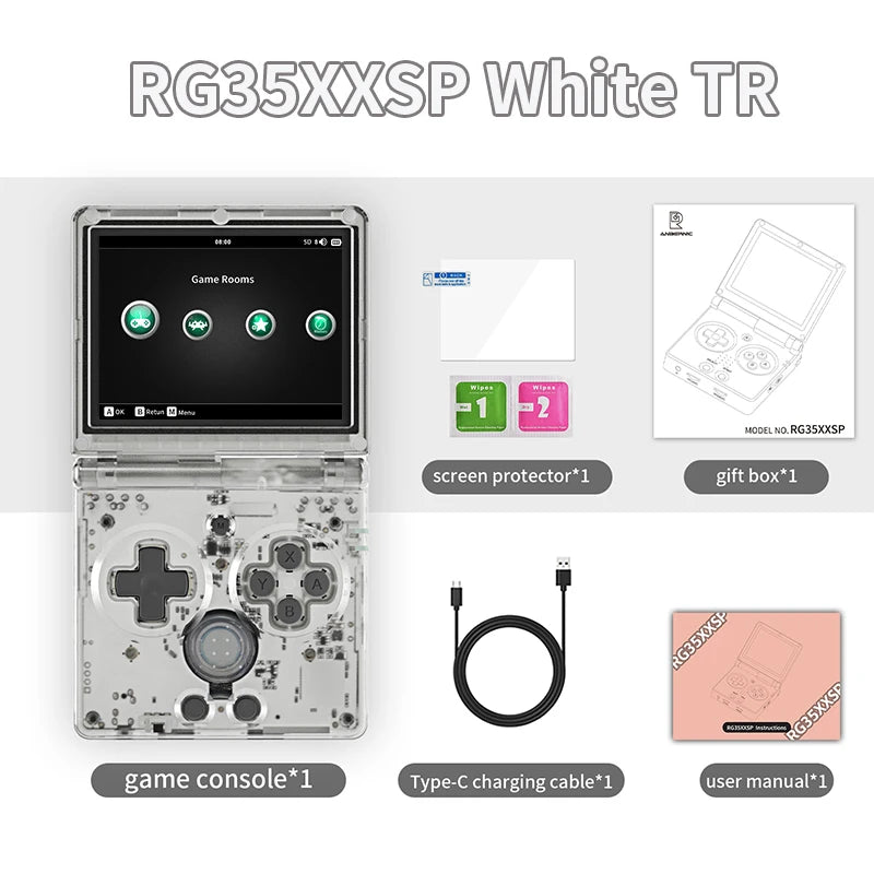 ANBERNIC RG35XXSP Flip Handheld Game Console 3.5'' IPS Screen Linux 64bit WiFi Bluetooth Retro Video Gaming Console 64G 5K Games