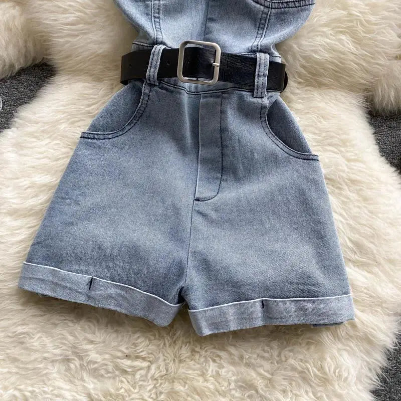 Summer Rompers Women Jeans Jumpsuit off shoulder 2022 Loose Casual Denim Rompers Womens Jumpsuits Wide Leg Casual Denim Overalls