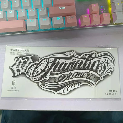 1Pc Handwritten Font Arm Waterproof Temporary Tattoo, Long-Lasting 1-2 Weeks, Realistic Semi-Permanent Fake Tattoo For Arm, Leg.