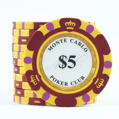 Monte Dollar Carlo Coins 10pcs Golden Clay Poker Chips Casino Coins 14gram Clay Coin Poker Chips Entertainment