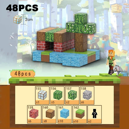 192PCS Magnetic Building Blocks Mine Magnet World Set Toys STEM Montessori Stacking Cubes Construction Set Christmas Gift