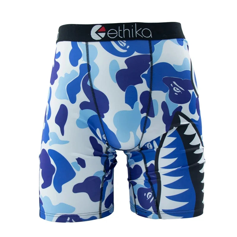 ETHIKA 1Pcs Men Underwear Sexy Boxershorts Breathable Mens Trunks Plus Size S-3XL Man Swimming Underpants Men's Panties Boxers
