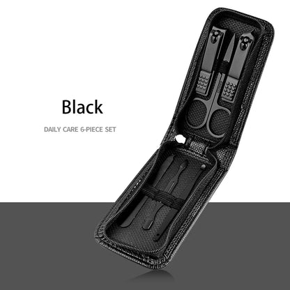 6 Pcs in 1 Portable Manicure Sets Pedicure Kits Bright Green Nail Clipper Set Personal Care Tools Eyebrow Scissors