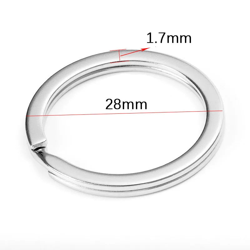 20pcs Stainless Steel Key Rings 20/25/28/30/35mm Round Flat Line Split Rings Keyring for Jewelry Making Keychain DIY Findings