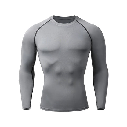 Compression Shirts Men's Rashguard Quick Dry Gym Fitness Shirts Spring Beach Surfing Athletic Sport Running Workout Tops Tees