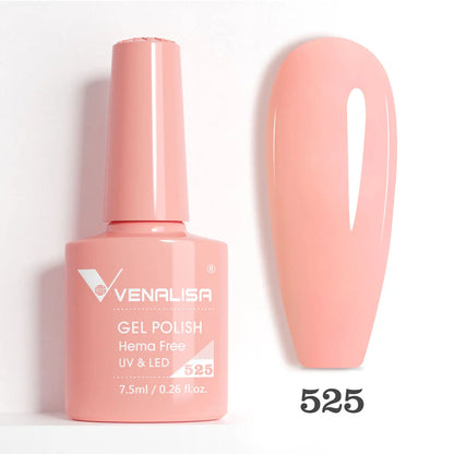 Venalisa HEMA TPO FREE Nail Gel Polish Glitter Gorgeous Full Coverage Soak Off UV LED French Nail Jelly Pink Nude Collection