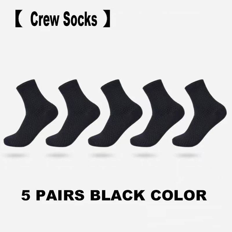 5/10 Pairs Men Socks Bamboo Fiber Short Ankle Socks Spring Summer Autumn Winter Business Breathable Male Long Sock Meias Man Sox