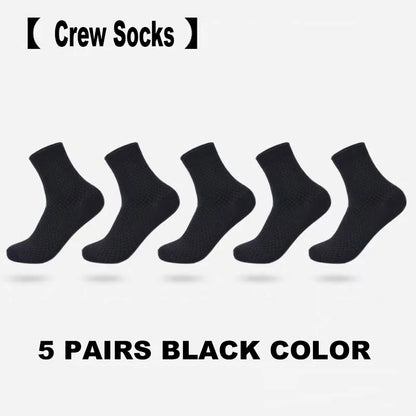 5/10 Pairs Men Socks Bamboo Fiber Short Ankle Socks Spring Summer Autumn Winter Business Breathable Male Long Sock Meias Man Sox