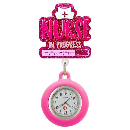 Hospital Medical Workers Cartoon Shiny Nurse Doctor Badge Reel Retractable FOB Pocket Watch Clip Hang Students Clock Watches