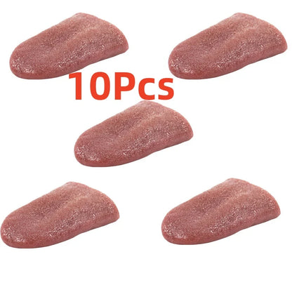 1-10Pcs Realistic Fake Tongue Prank Steel Needle Tongue Piercing Magician Prop Halloween April Fool's Day Prank Magic Toys Gift