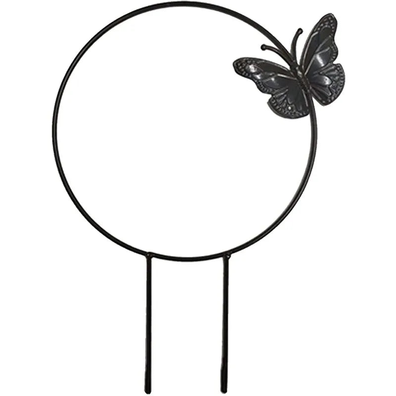 1Pc Garden Plant Support Stake Stand Round Vine Climbing Rack Ironheart-Shaped Flower Plant Trellis Support Frame Garden Decor