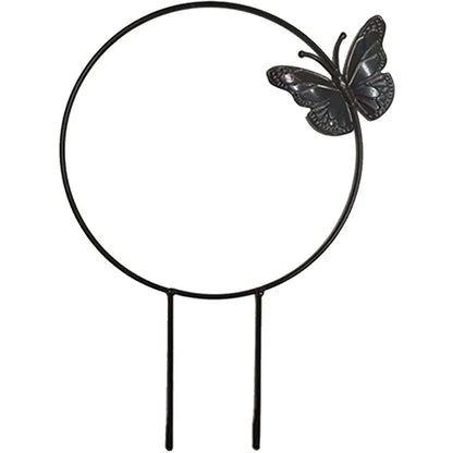 1Pc Garden Plant Support Stake Stand Round Vine Climbing Rack Ironheart-Shaped Flower Plant Trellis Support Frame Garden Decor