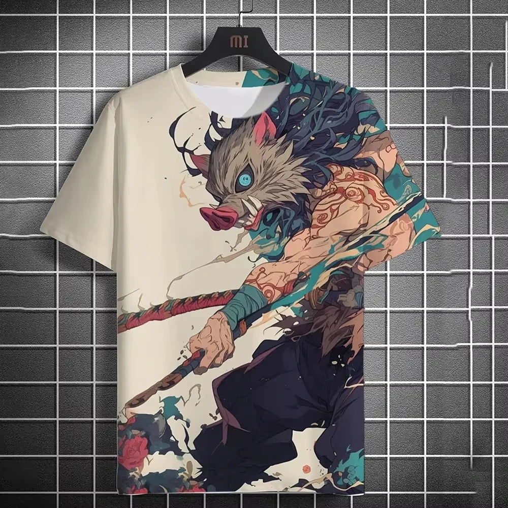 Summer New Men's T-shirt Anime Graphics 3D Printing Women Short Sleeve Summer Fashion Trend Oversized Kid T-shirt Street T-shirt