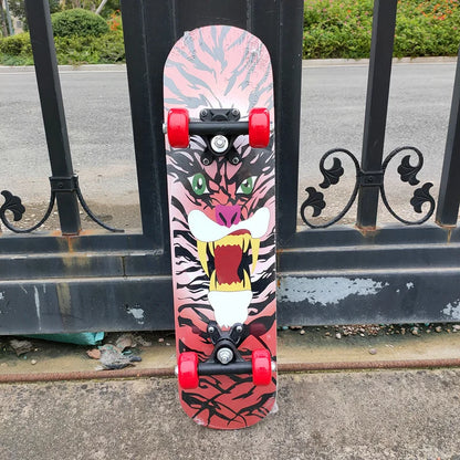 New Cartoon Four-wheel Skateboard Children Beginner Skateboards Maple Wood Deck Skate Board Outdoor Double Rocker Skateboard