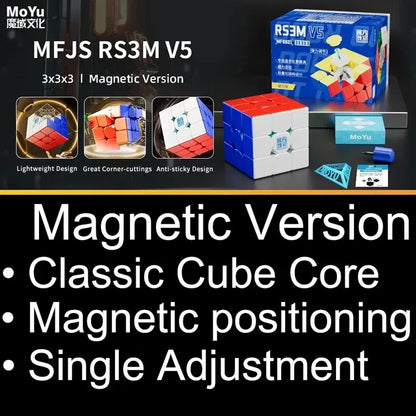 MoYu RS3M V5 3X3 Magnetischer Magic Speed ​​Cube Professionelles Zappelspielzeug RS3 M 2023 V5 Cubo Magico Puzzle 