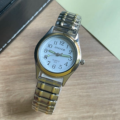 Business Sports Alloy Elastic Strap Glow-In-The-Dark Couple Fashion Quartz Watch For Men And Women