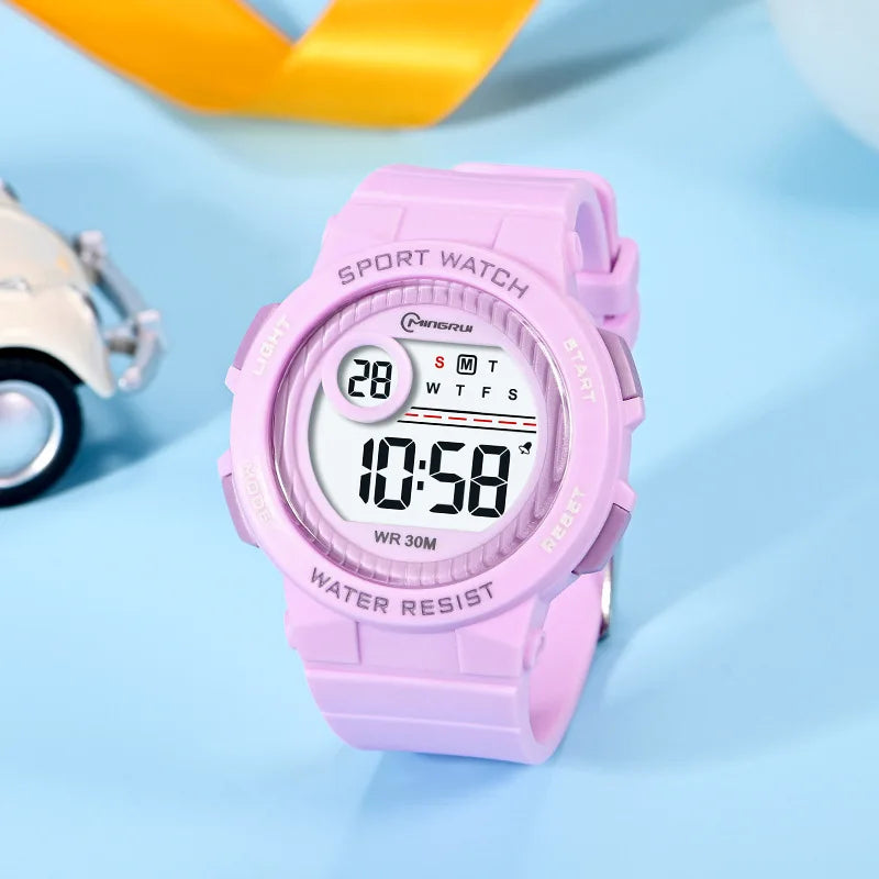 OHSEN Kids Sport Watches 30M Waterproof Pink Silicone Electronic Wristwatch Stopwatch Children Digital Watch For Boys Girls